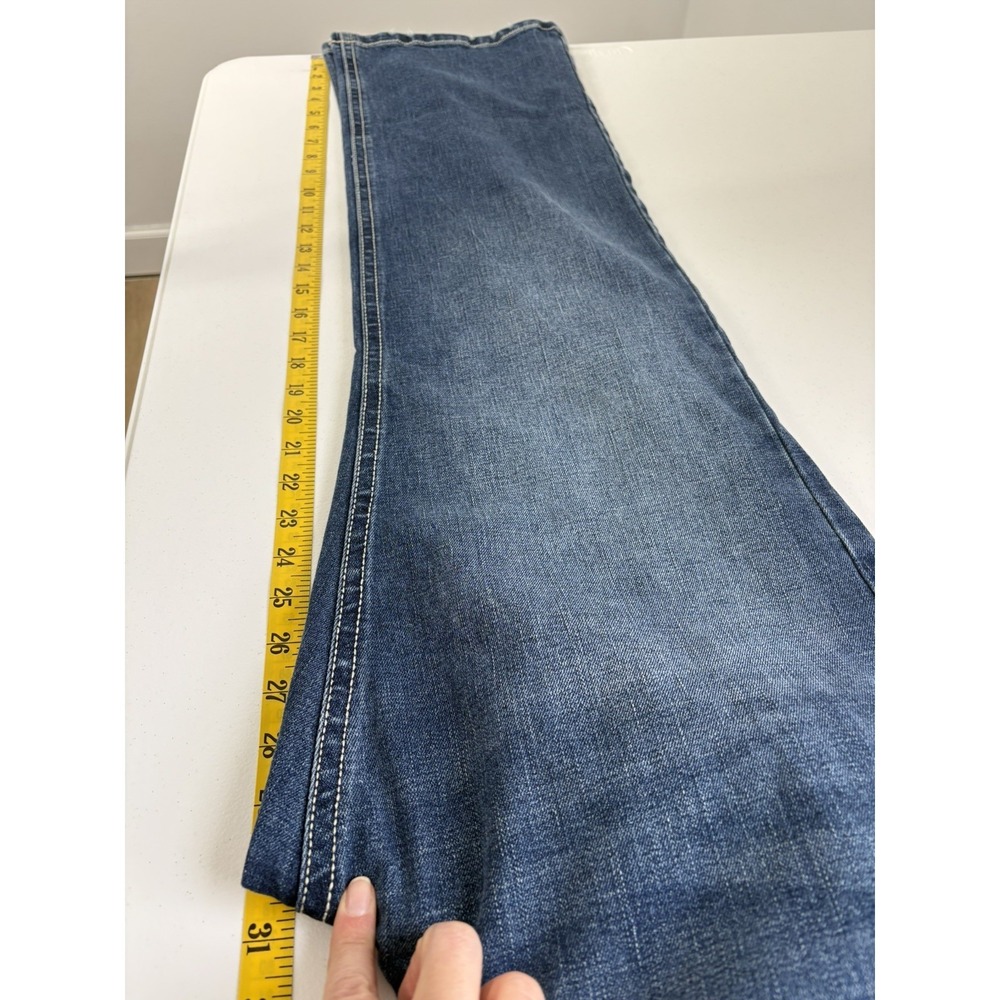 TK Axel Mens Slim Bootcut Jeans Size 38x31* Blue Medium Wash Distressed‎ Denim - Picture 14 of 15